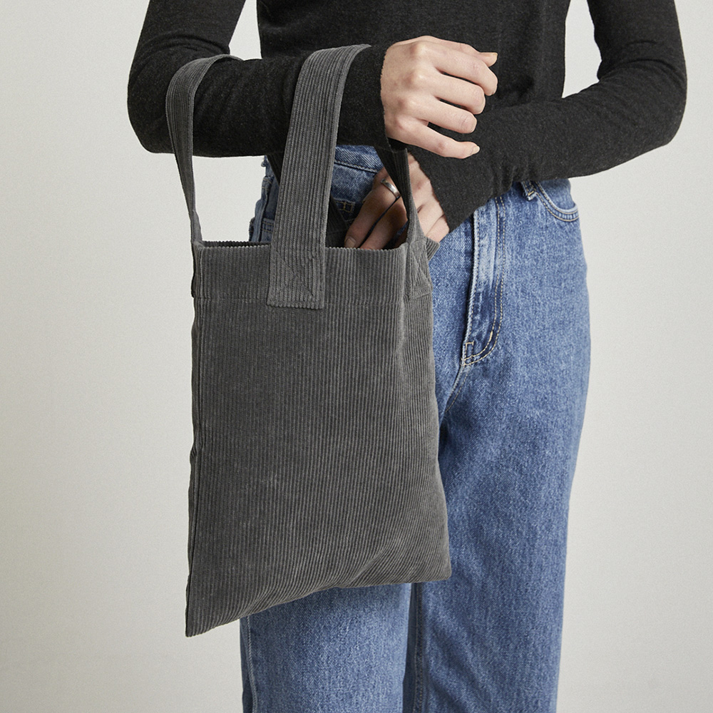 corduroy tote bag (gray)